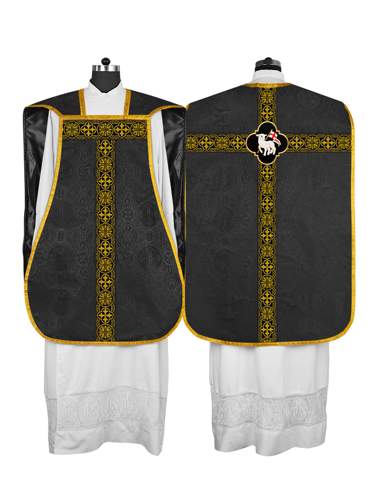 Roman Chasuble Fiddleback with Braided Trims