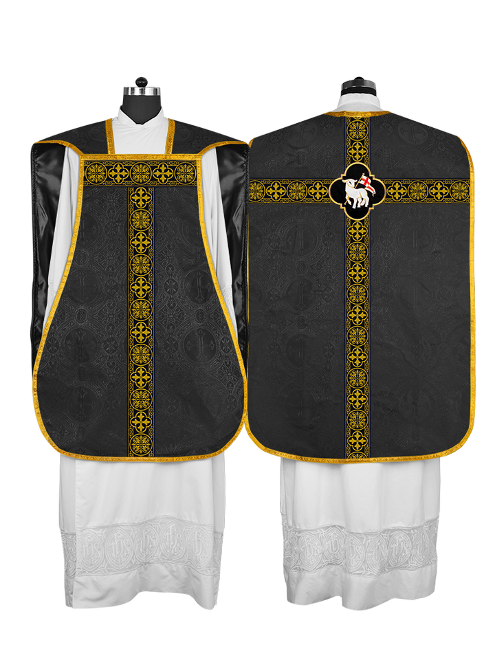Roman Chasuble Fiddleback with Braided Trims