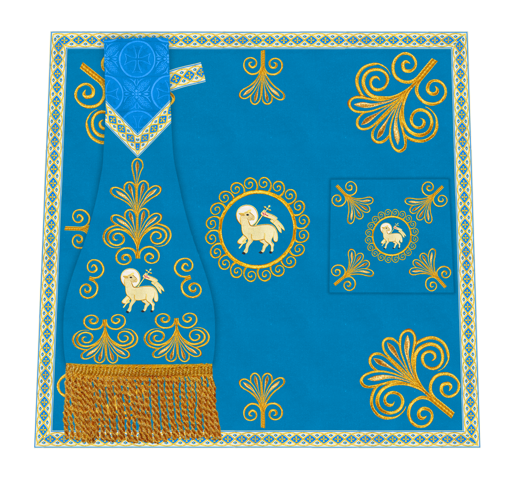 Elegant Church Mass Set with Embroidered Motifs