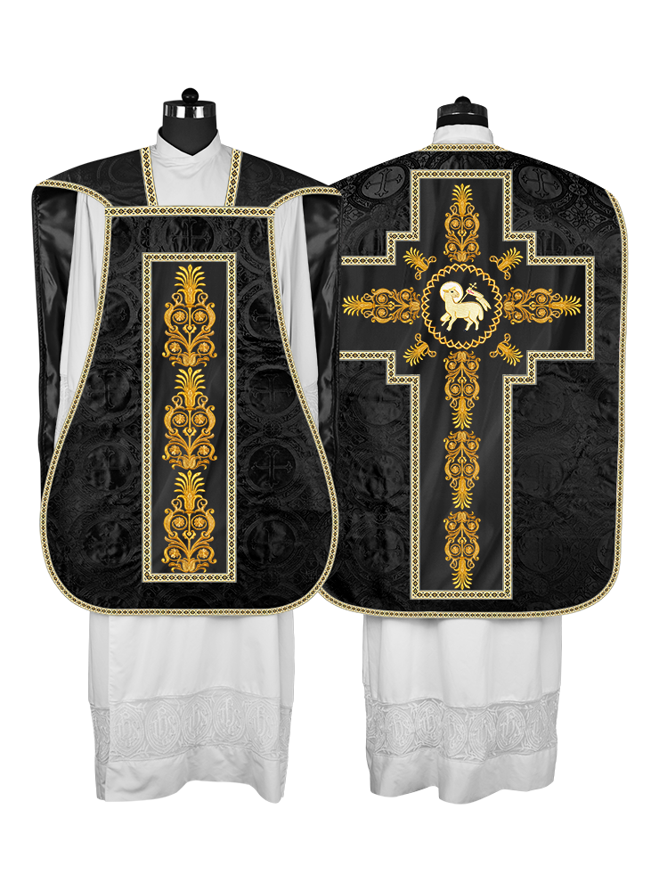 Roman Chasuble Vestments Adorned With Trims