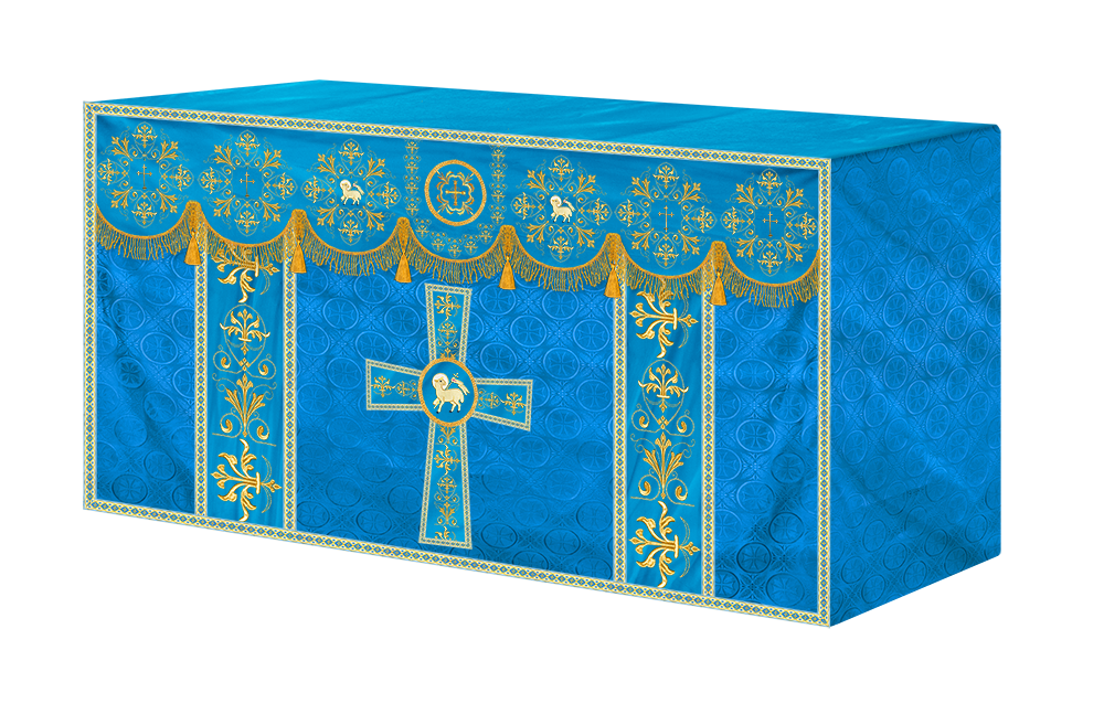 Embroidered Liturgical Church Altar Cloth with Spiritual Motif