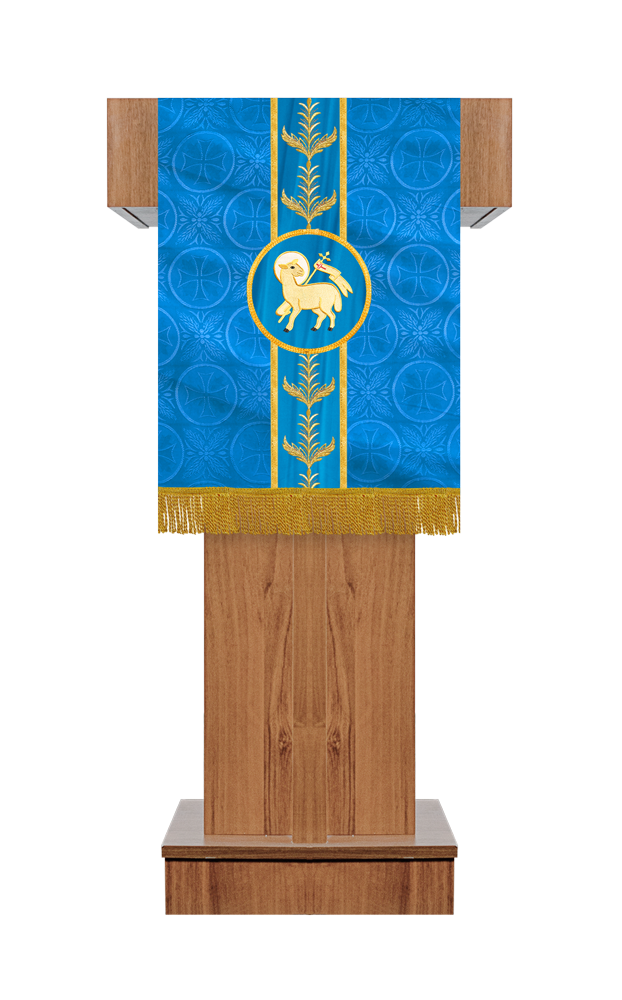 Ornate Lectern Cloth with Spiritual Embroidery Motif