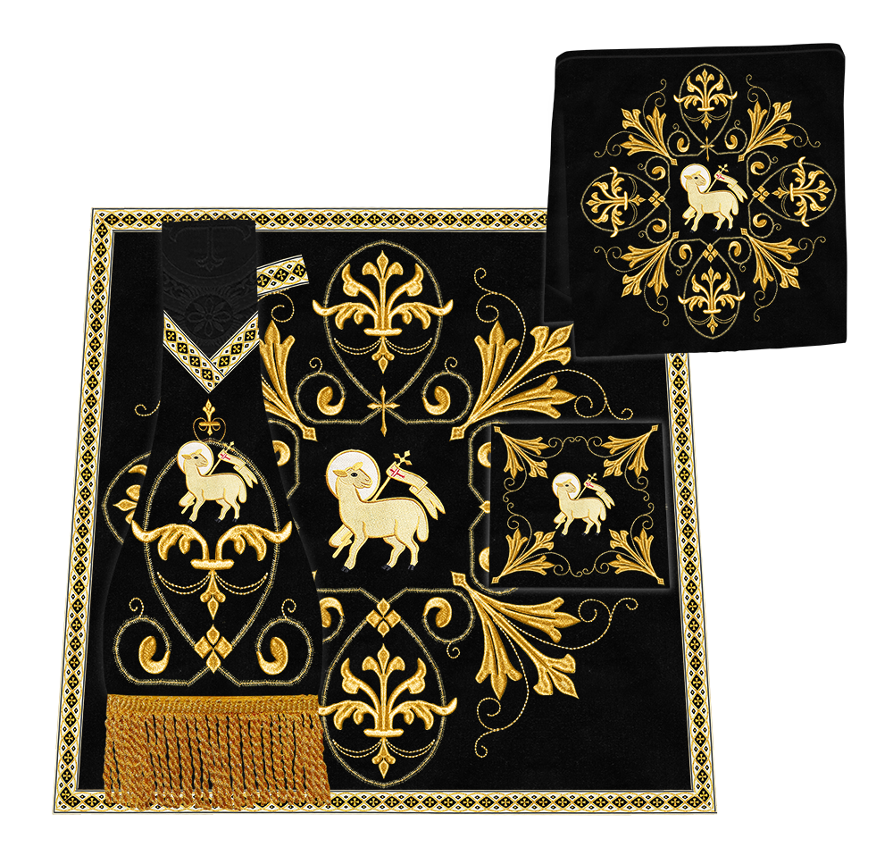 Borromean Chasuble Vestment With Spiritual Motifs and Trims