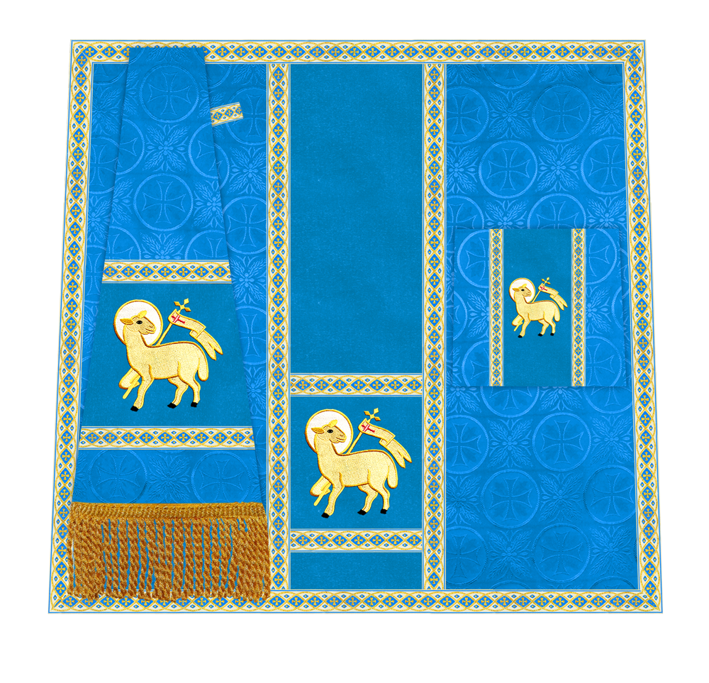 Traditional Altar Mass Set with  Embroidered Motifs