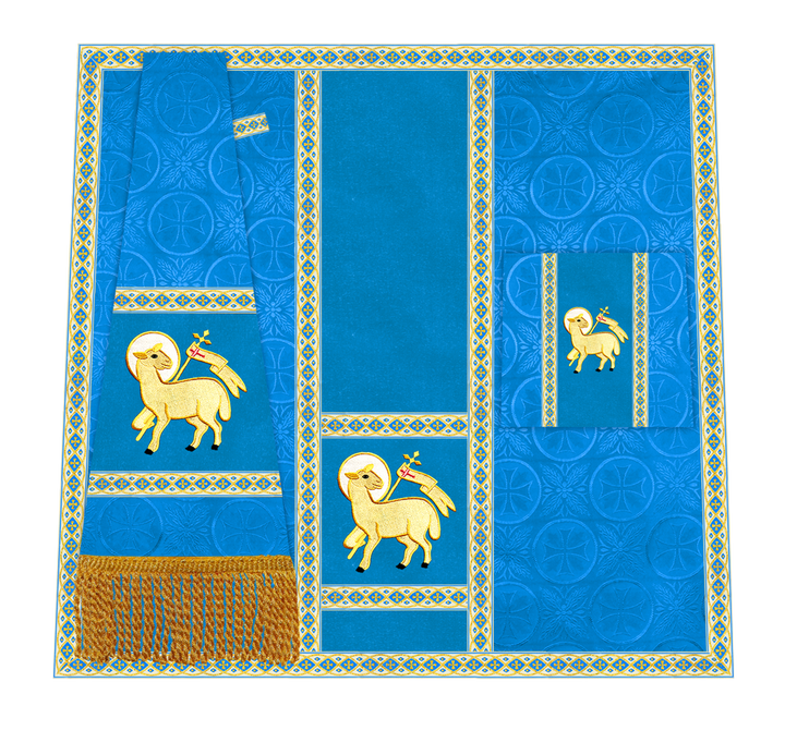 Traditional Altar Mass Set with  Embroidered Motifs