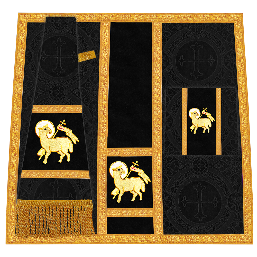 Fiddleback Vestment with Motif and woven Braided Trims