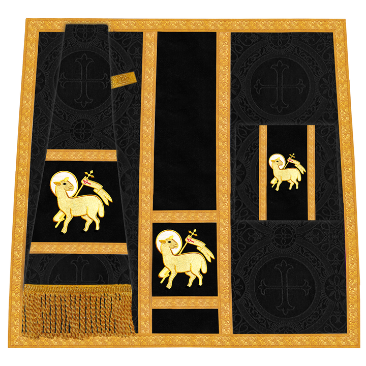 Fiddleback Vestment with Motif and woven Braided Trims