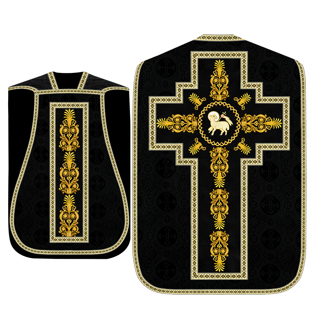 Roman Chasuble Vestments Adorned With Trims