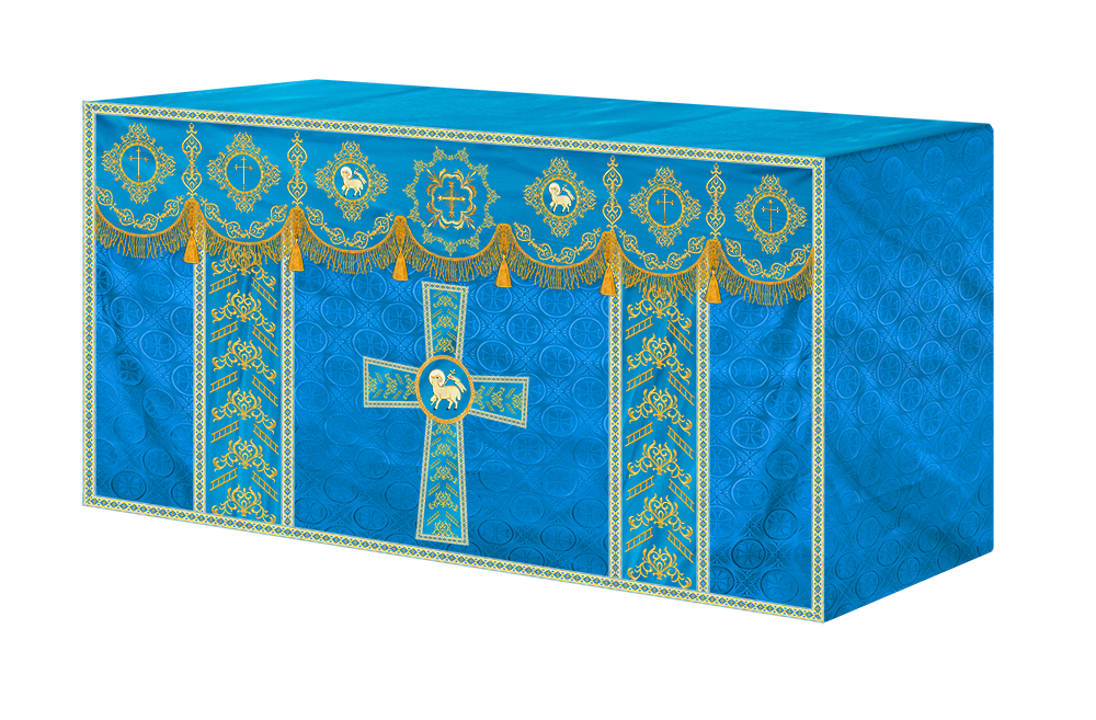 Elegant Altar Cloth with Intricate Orphrey Embroidery & Motif