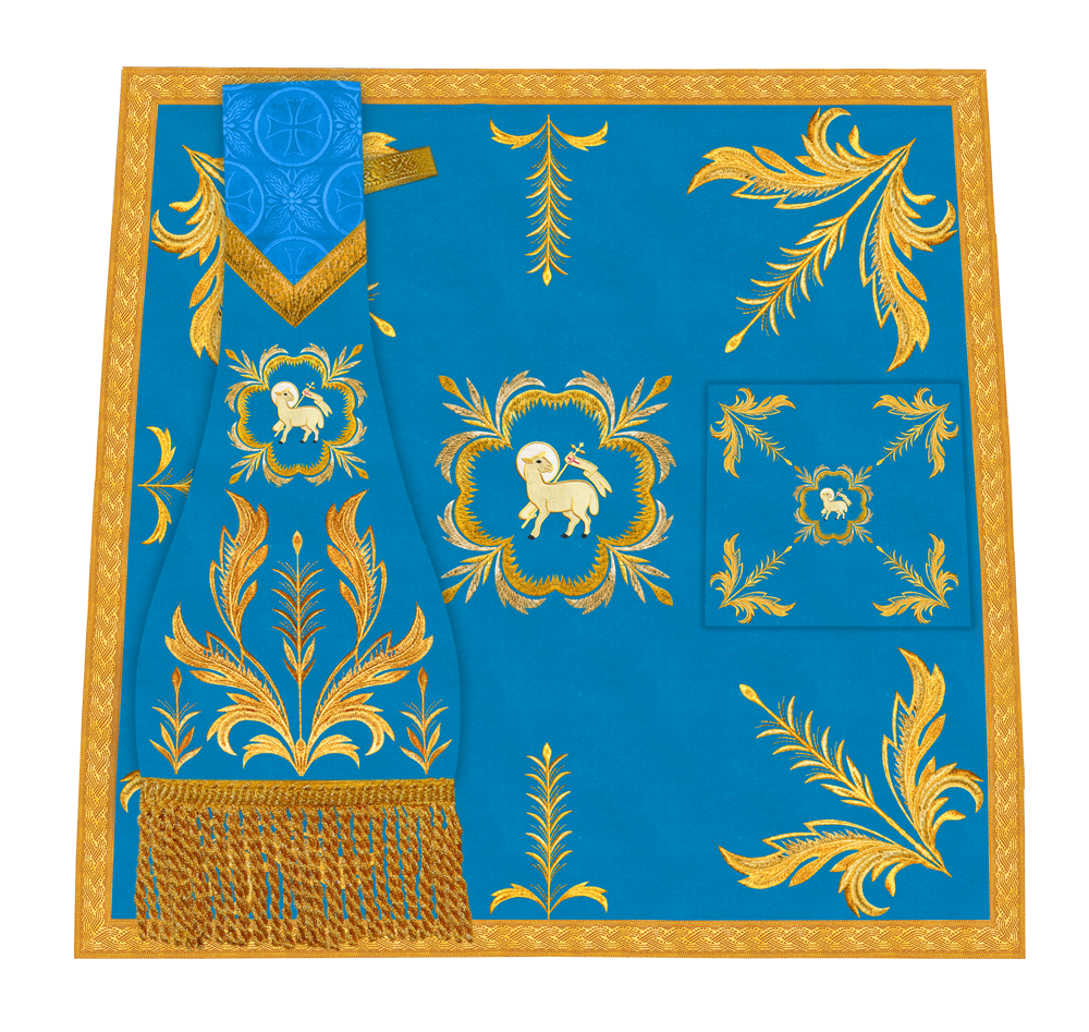 Altar Mass Set Adorned with Ornate Embroidery and Motif