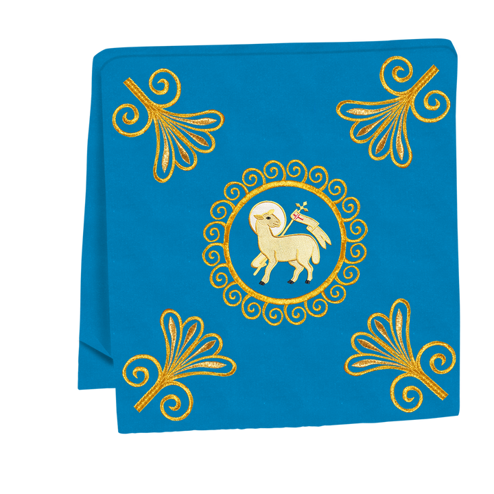 Traditional Altar Cloth Adorned with Embroidered Trims and Motif