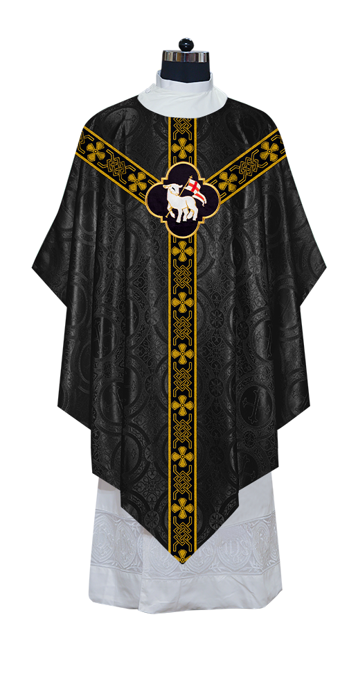 Pugin Chasuble with Braided Lace Orphrey