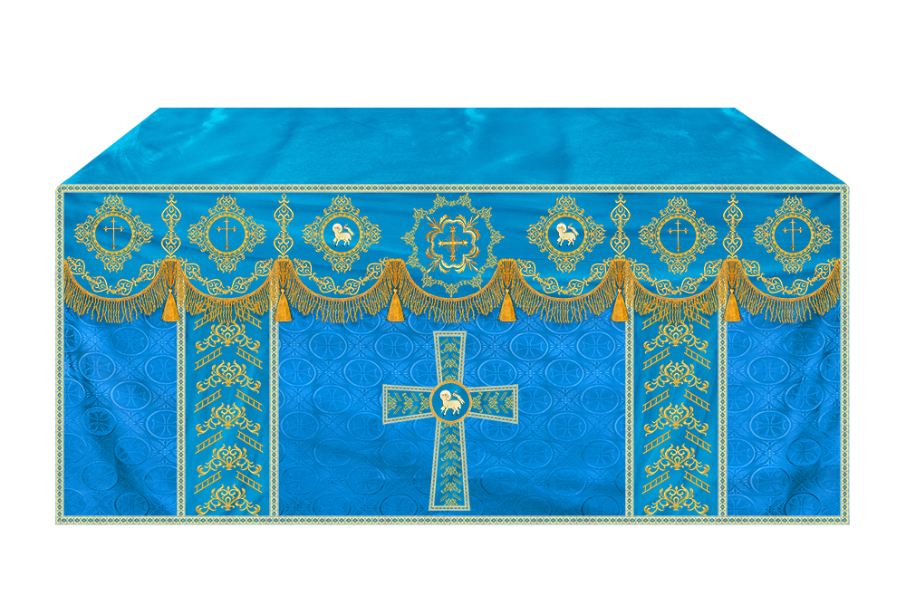 Elegant Altar Cloth with Intricate Orphrey Embroidery & Motif