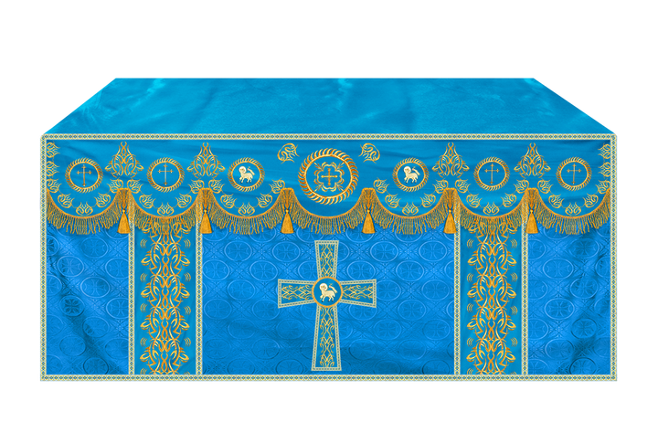 Church Altar Frontal with Ornate Embroidery & Spiritual Motifs