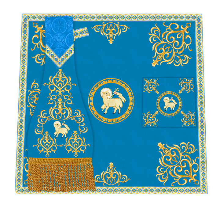 Liturgical Mass Set with Ornate Embroidery and Motif