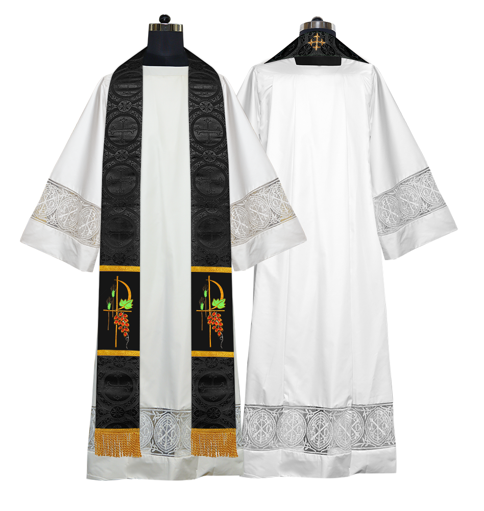 Set of 33 Clergy Stole with Spiritual Motif - Damask