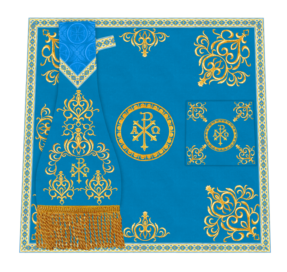 Liturgical Mass Set with Ornate Embroidery and Motif