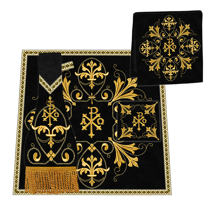 Borromean Chasuble Vestment With Spiritual Motifs and Trims