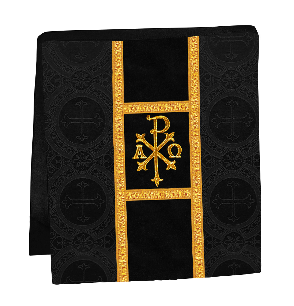 Fiddleback Vestment with Motif and woven Braided Trims