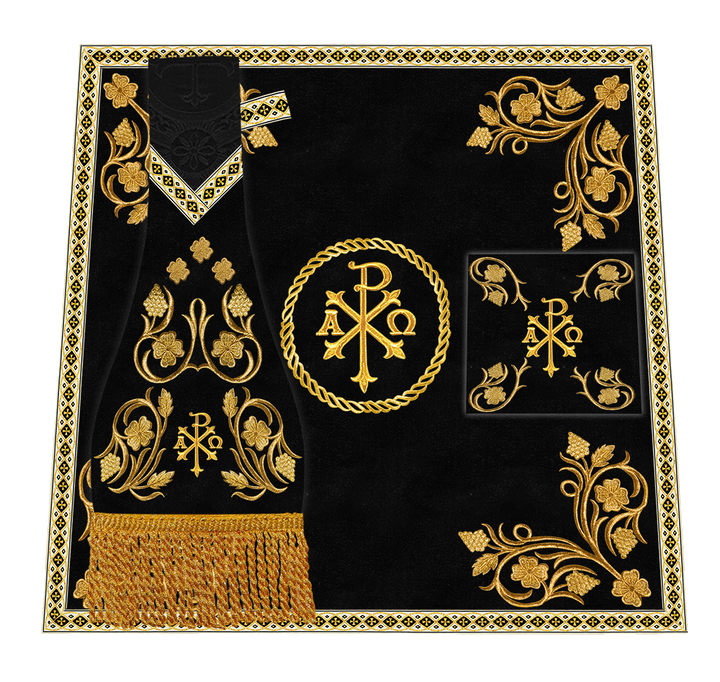 Roman Chasuble Vestment With Grapes Embroidery and Trims