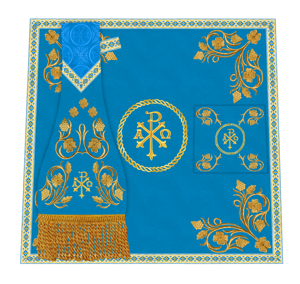 Embroidered Altar Cloth Embellished with Spiritual Motifs