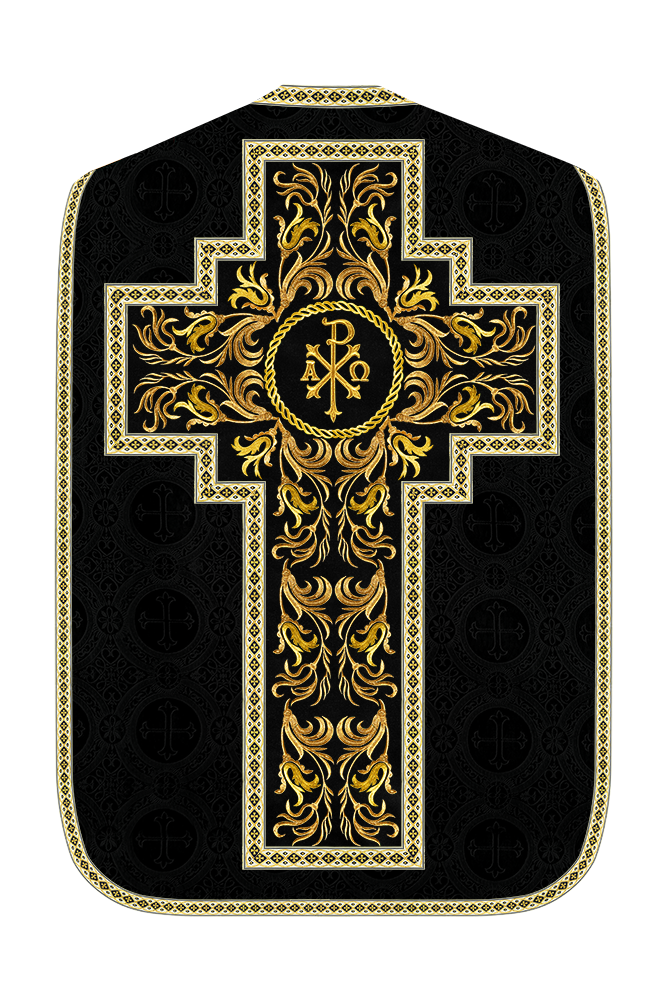 Roman Chasuble Vestment With Woven Braids and Trims