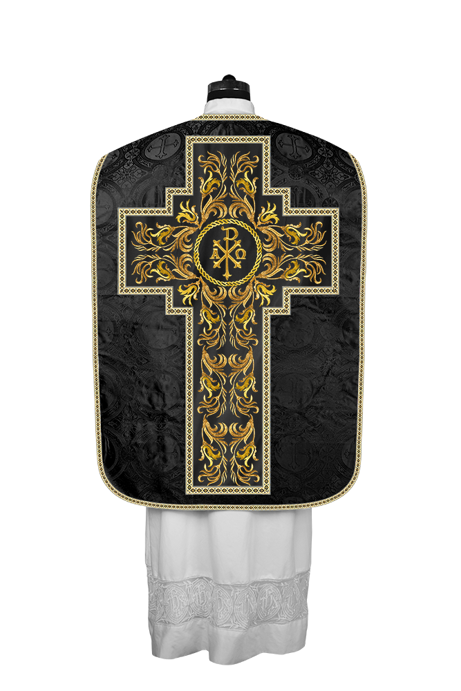 Roman Chasuble Vestment With Woven Braids and Trims