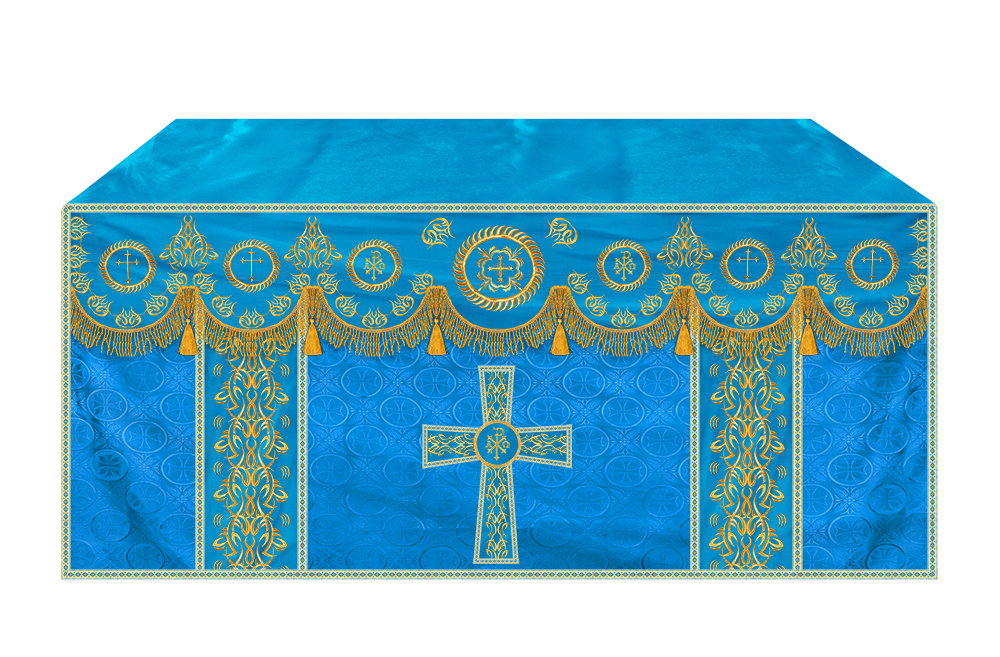 Church Altar Frontal with Ornate Embroidery & Spiritual Motifs