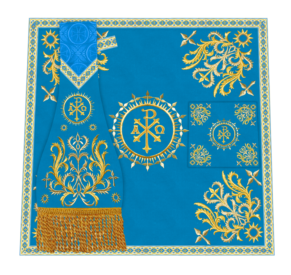 Elegant  church mass set with Embroidered Motif