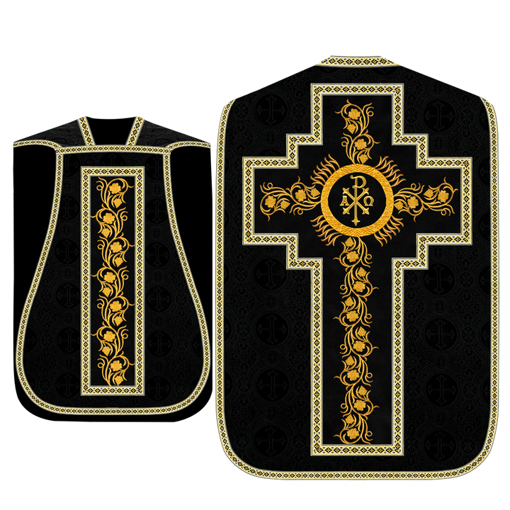 Roman Chasuble Vestment With Grapes Embroidery and Trims