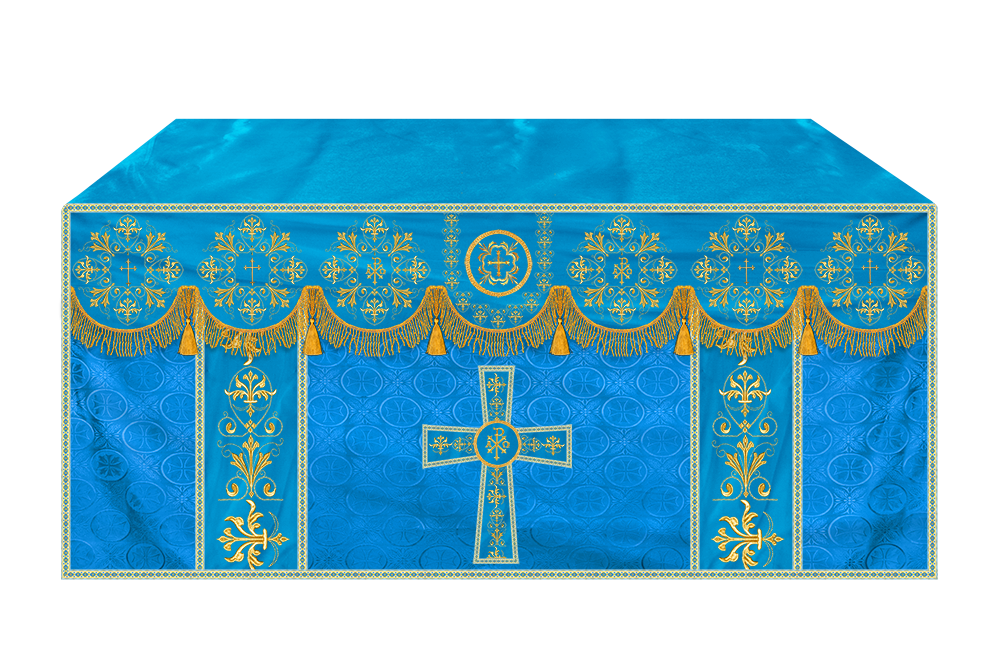 Embroidered Liturgical Church Altar Cloth with Spiritual Motif