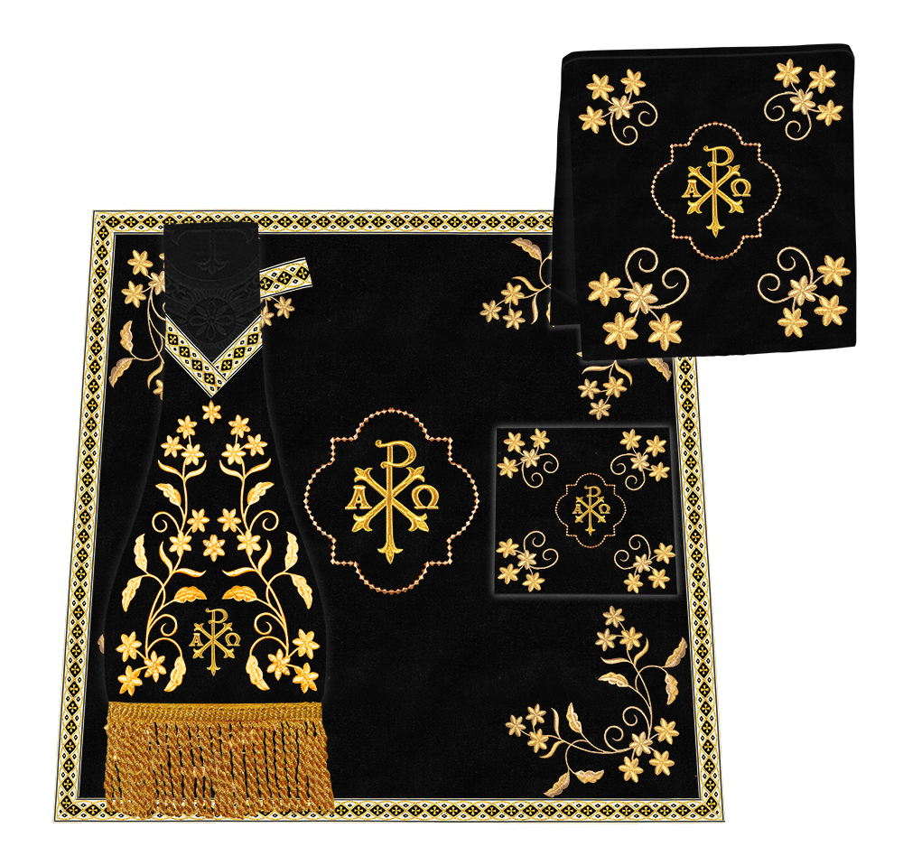 Borromean Chasuble Vestment Ornated With Floral Design and Trims