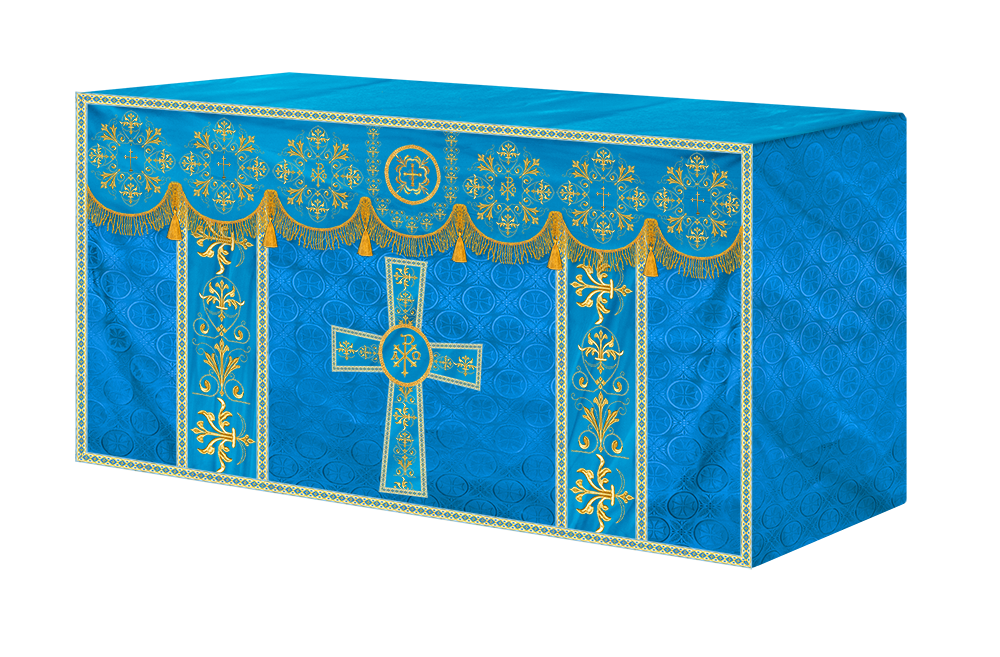 Embroidered Liturgical Church Altar Cloth with Spiritual Motif