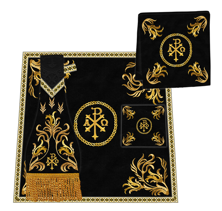 Gothic Chasuble Vestments With Ornate Embroidery And Trims