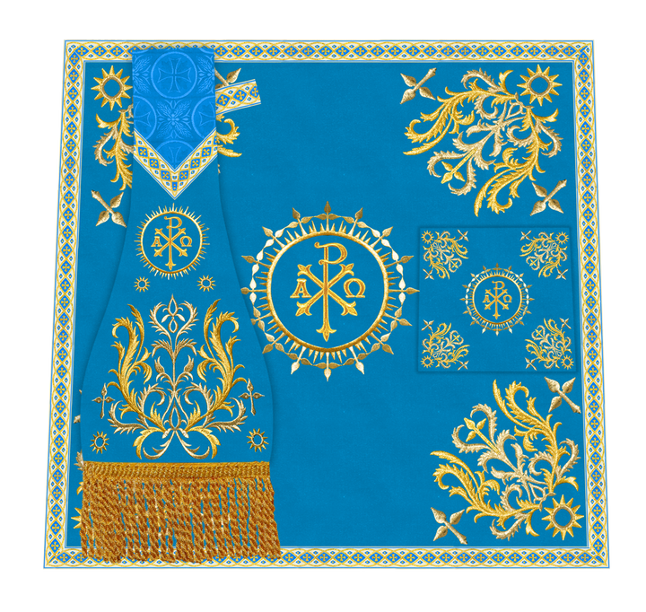 Embroidered Altar Frontal with Ornate Orphrey & Cross Design