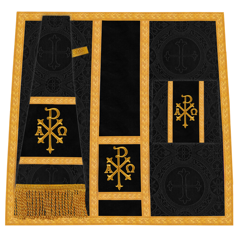 Fiddleback Vestment with Motif and woven Braided Trims