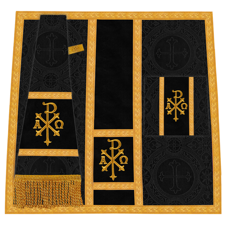 Fiddleback Vestment with Motif and woven Braided Trims