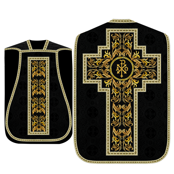 Roman Chasuble Vestment With Woven Braids and Trims