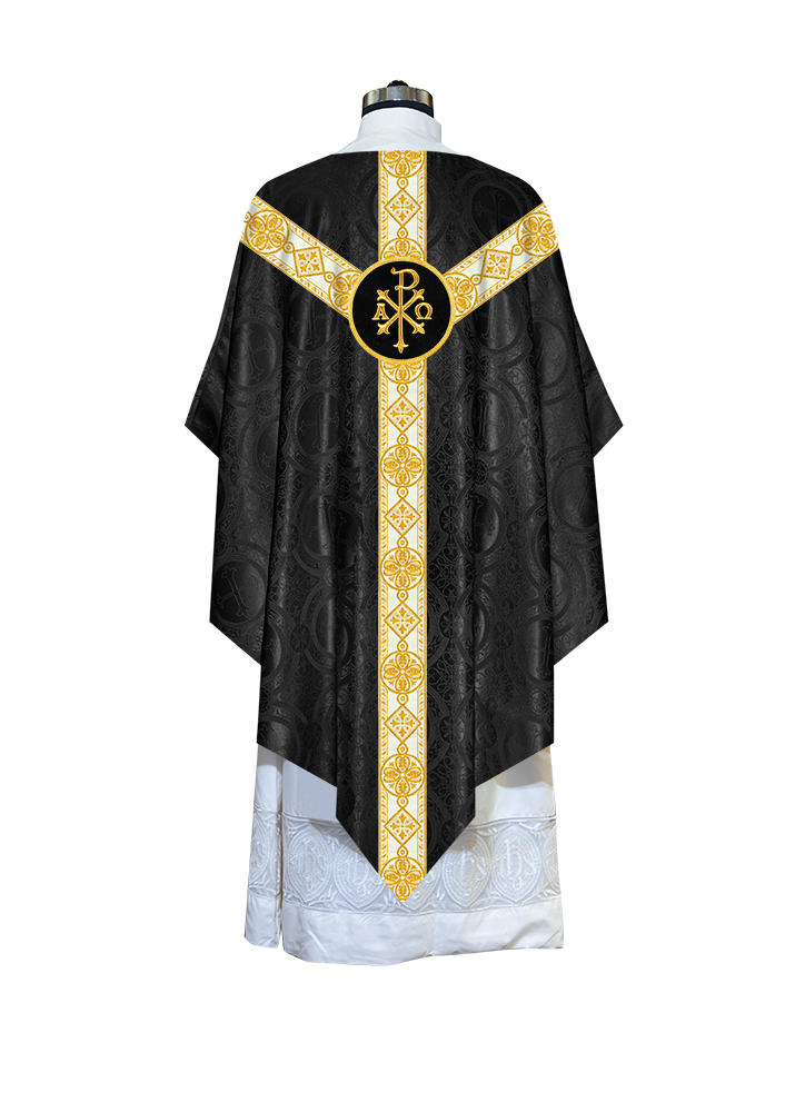 Traditional Pugin Style Chasuble Adorned with White Braids