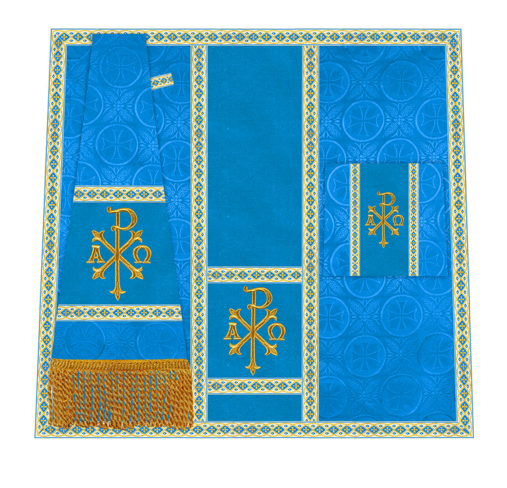 Traditional Altar Mass Set with  Embroidered Motifs