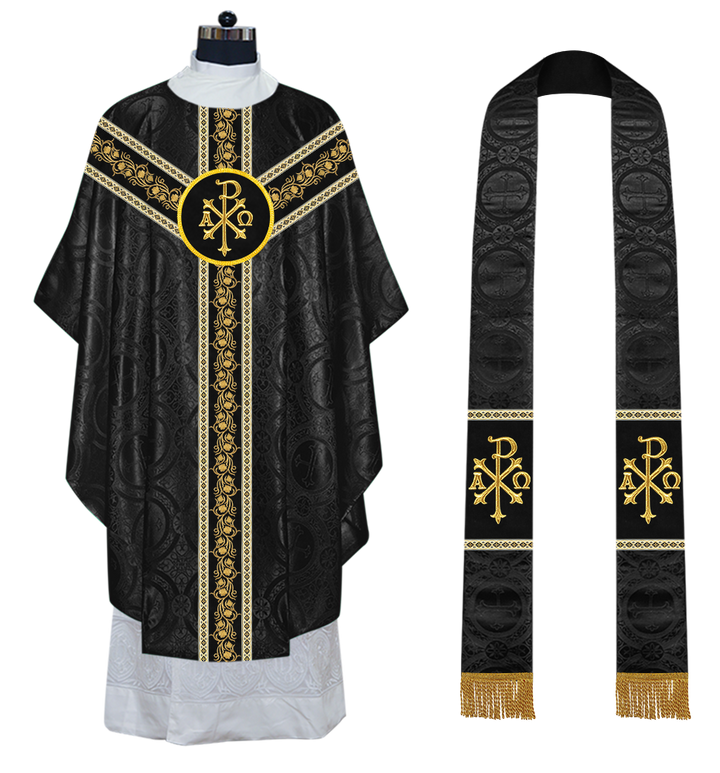 Embroidered Gothic Chasuble Adorned With Grapes Design