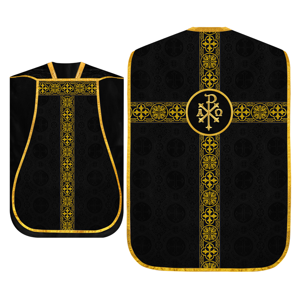 Fiddleback Vestment with Motif and woven Braided Trims