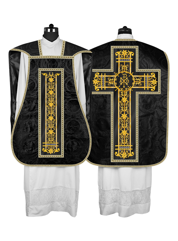 Roman Chasuble Vestment Enhanced With Orphrey and Trims