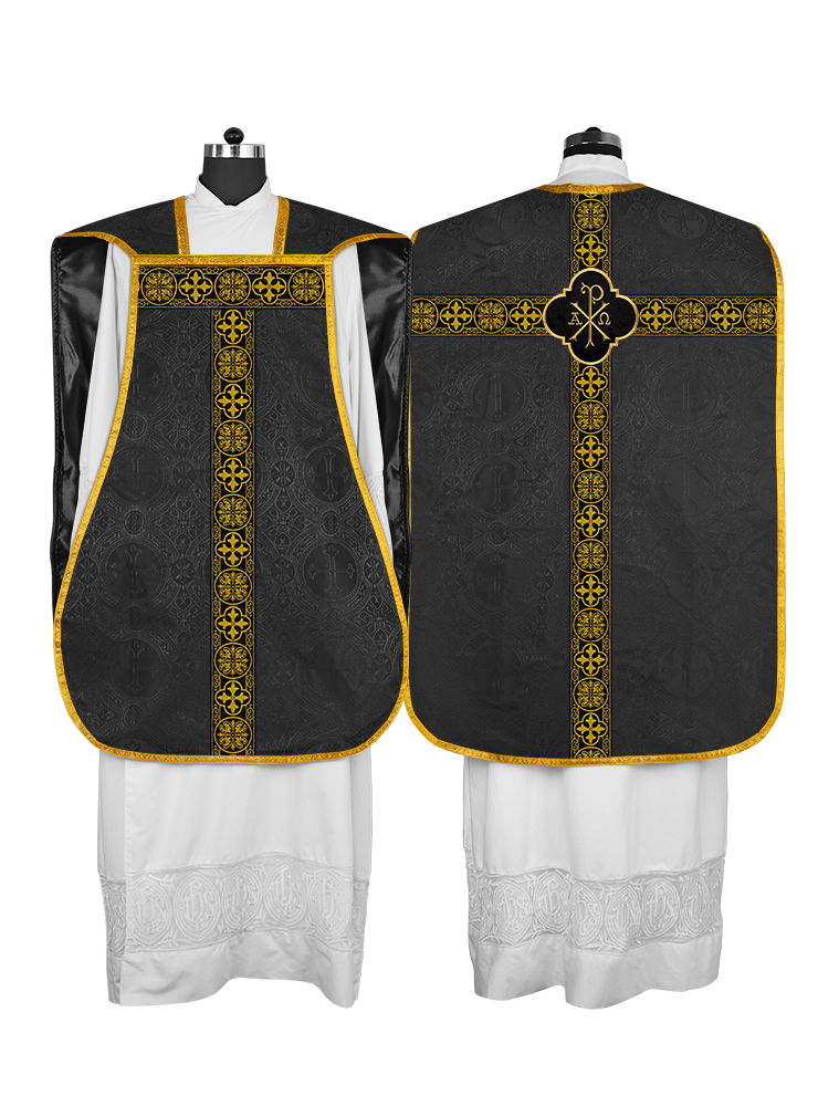 Roman Chasuble Fiddleback with Braided Trims