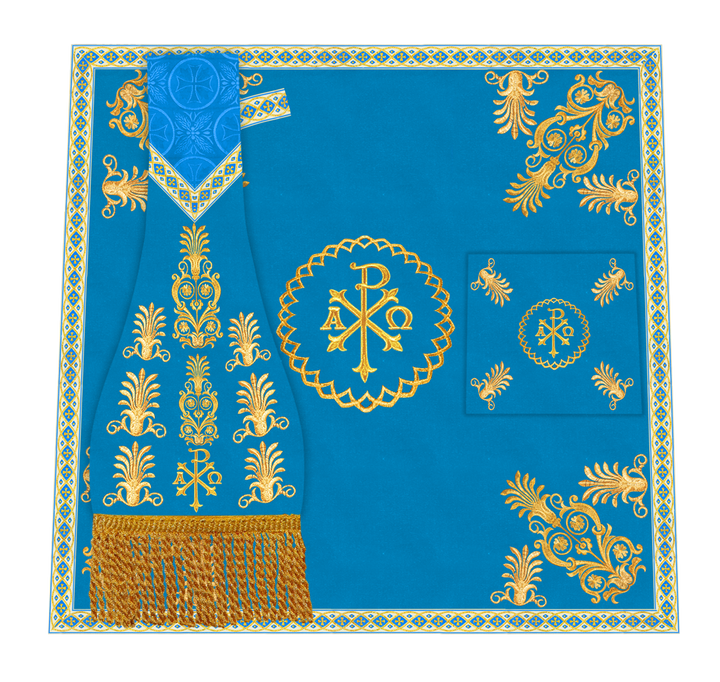Traditional Altar Cloth with Embroidered Cross & Braided Trims