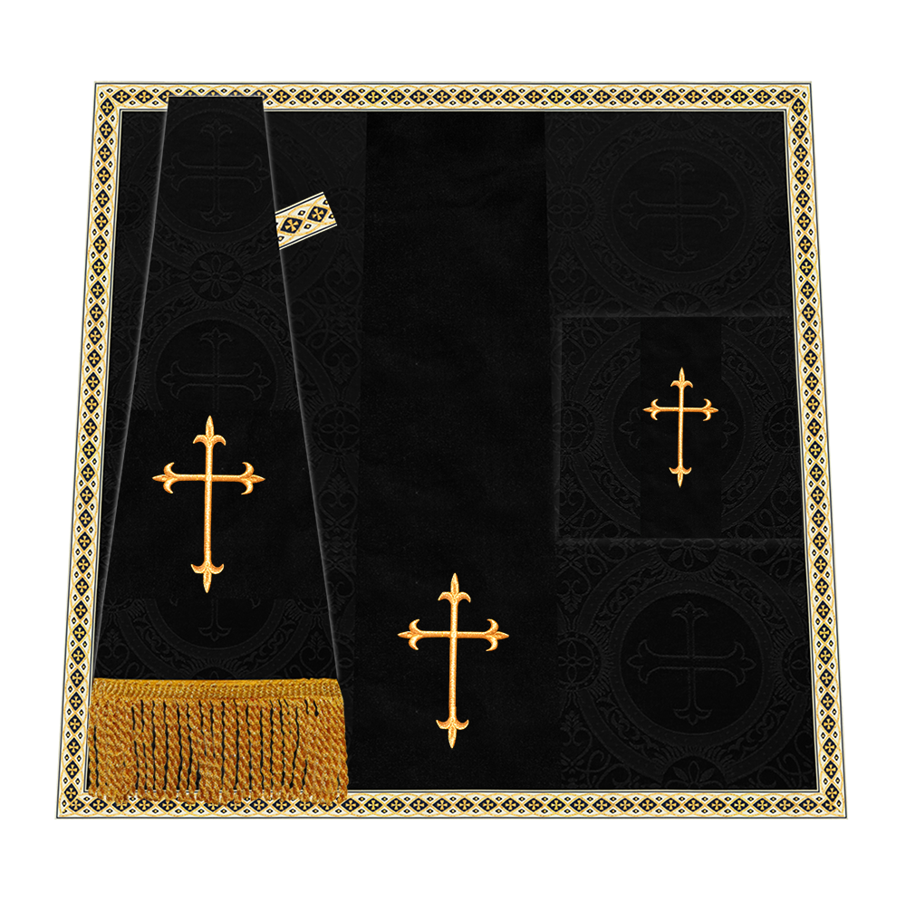 Liturgical Cross Embroidered Mass Set and braided trims