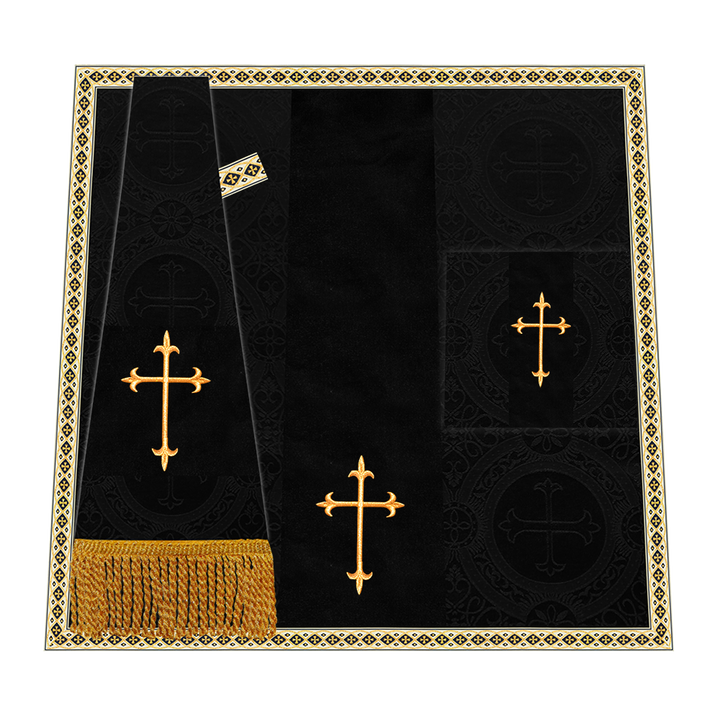 Liturgical Cross Embroidered Mass Set and braided trims