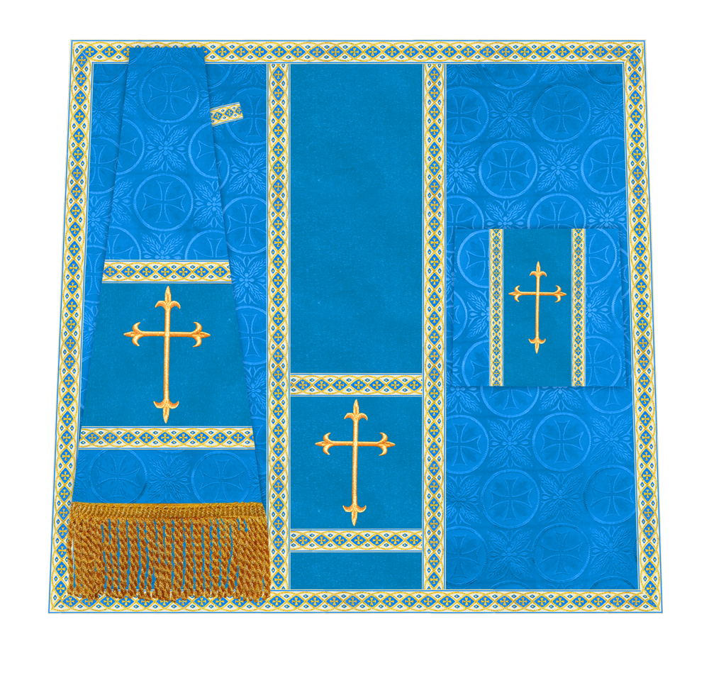 Traditional Altar Mass Set with  Embroidered Motifs