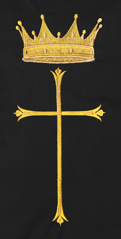 Priest Stole Decorated with Golden Crown and Cross