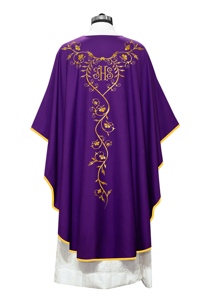 Gothic chasuble with intricate floral embroidery